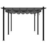 Garden Gazebo with Retractable Roof Anthracite 3x6 m Aluminium