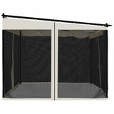 Gazebo with Mesh Walls Cream 3x3 m Steel