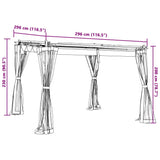 Gazebo with Mesh Walls Cream 3x3 m Steel