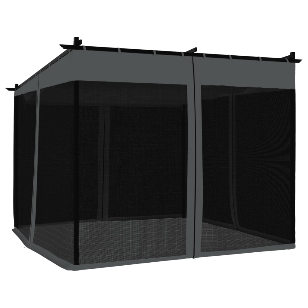 Gazebo with Mesh Walls Anthracite 3x3 m Steel