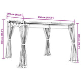 Gazebo with Mesh Walls Anthracite 3x3 m Steel