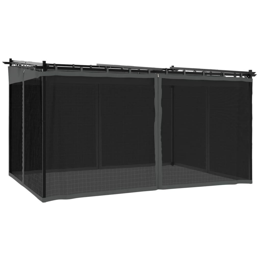 Gazebo with Mesh Walls Anthracite 4x3 m Steel