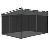 Gazebo with Mesh Walls Anthracite 4x3 m Steel