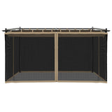 Gazebo with Mesh Walls Taupe 4x3 m Steel