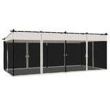 Gazebo with Mesh Walls Cream 6x3 m Steel