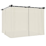 Gazebo with Curtains Cream 3x3 m Steel