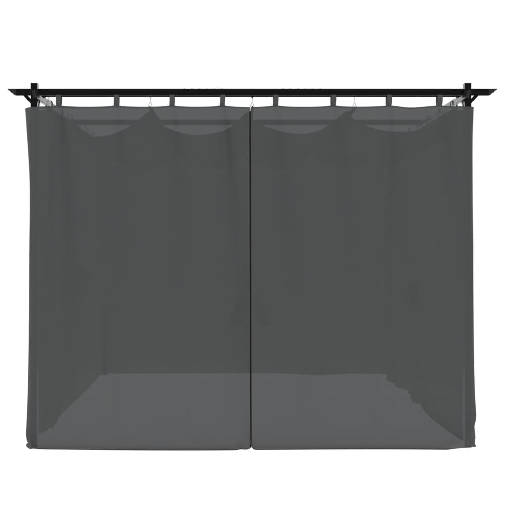 Gazebo with Curtains Anthracite 3x3 m Steel