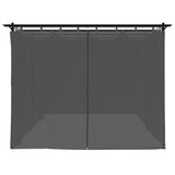 Gazebo with Curtains Anthracite 6x3 m Steel