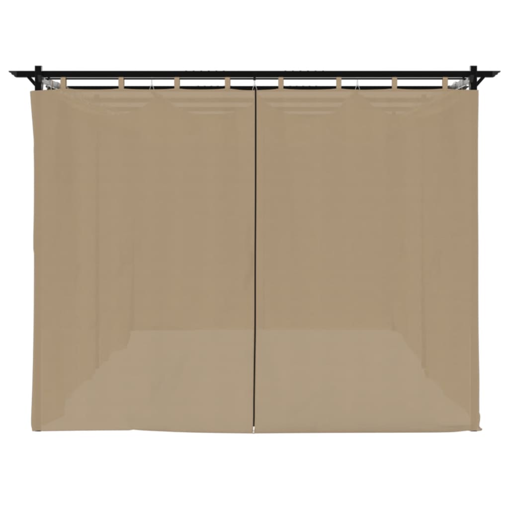 Gazebo with Curtains Taupe 6x3 m Steel