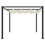 Garden Gazebo with Retractable Roof Cream 3x3 m Steel