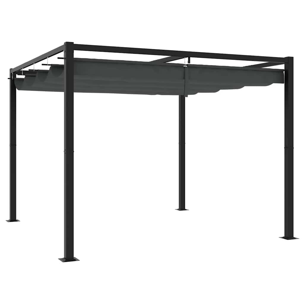 Garden Gazebo with Retractable Roof Anthracite 3x3 m Steel