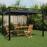 Garden Gazebo with Retractable Roof Anthracite 3x3 m Steel