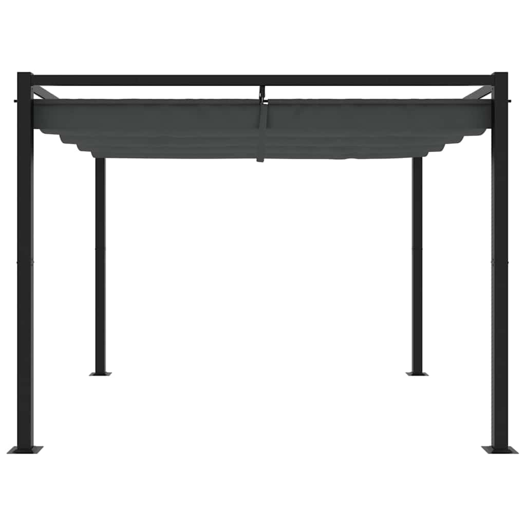 Garden Gazebo with Retractable Roof Anthracite 3x3 m Steel