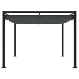 Garden Gazebo with Retractable Roof Anthracite 3x3 m Steel