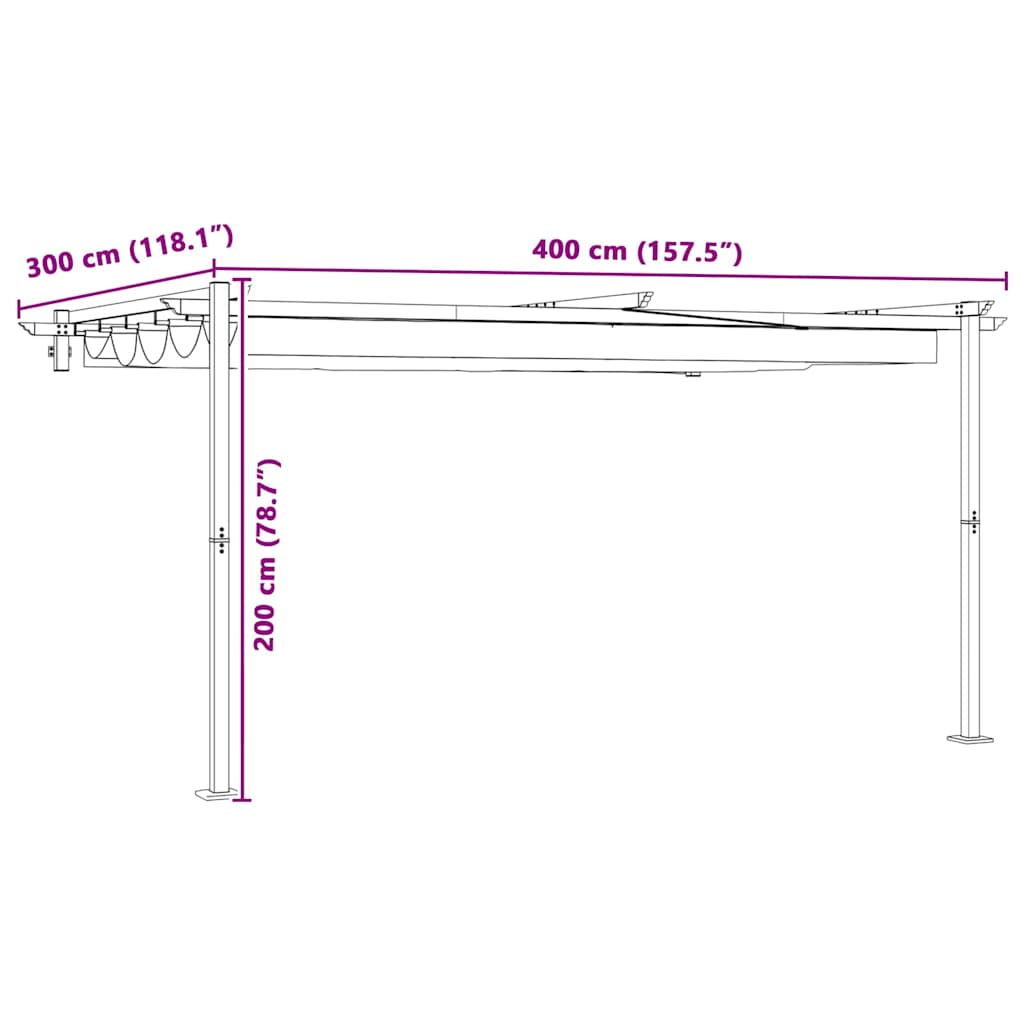 Wall Mounted Gazebo Cream Steel