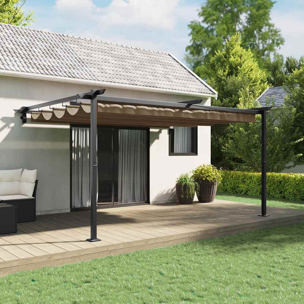 Wall Mounted Gazebo Taupe Steel