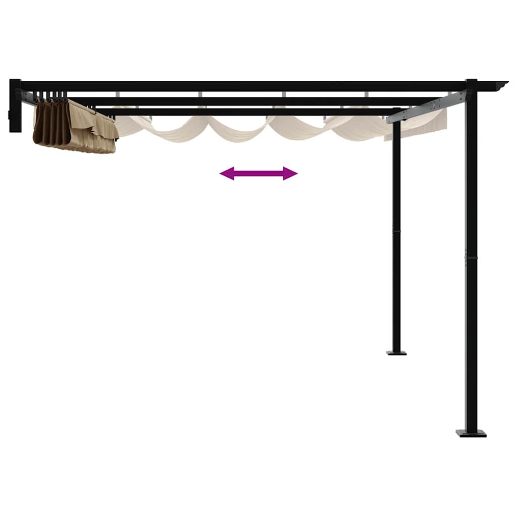 Wall Mounted Gazebo Taupe Steel
