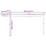 Gazebo Taupe 400 x 300 x 200 cm Polyester