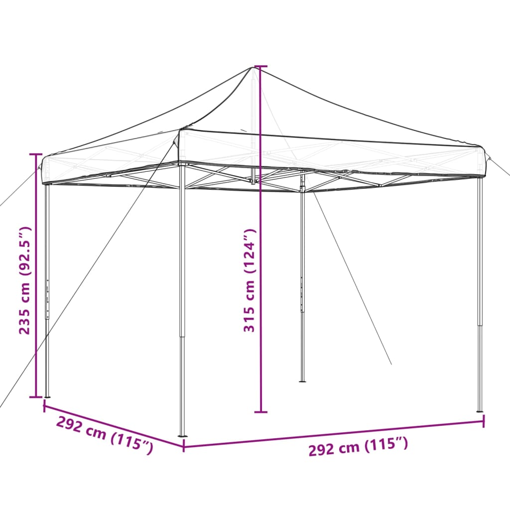 Foldable Party Tent Pop-Up Terracotta 292x292x315 cm