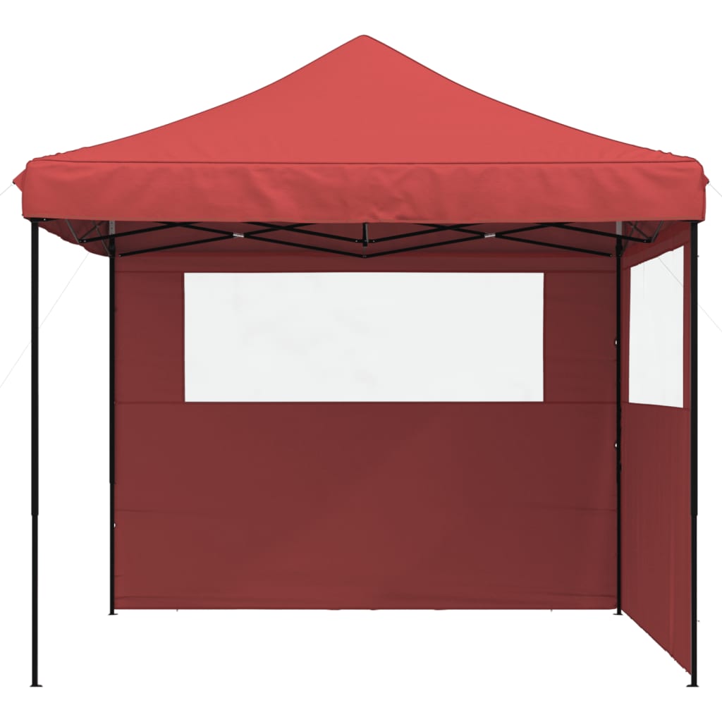 Foldable Party Tent Pop-Up with 2 Sidewalls Burgundy