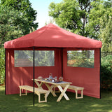 Foldable Party Tent Pop-Up with 2 Sidewalls Burgundy