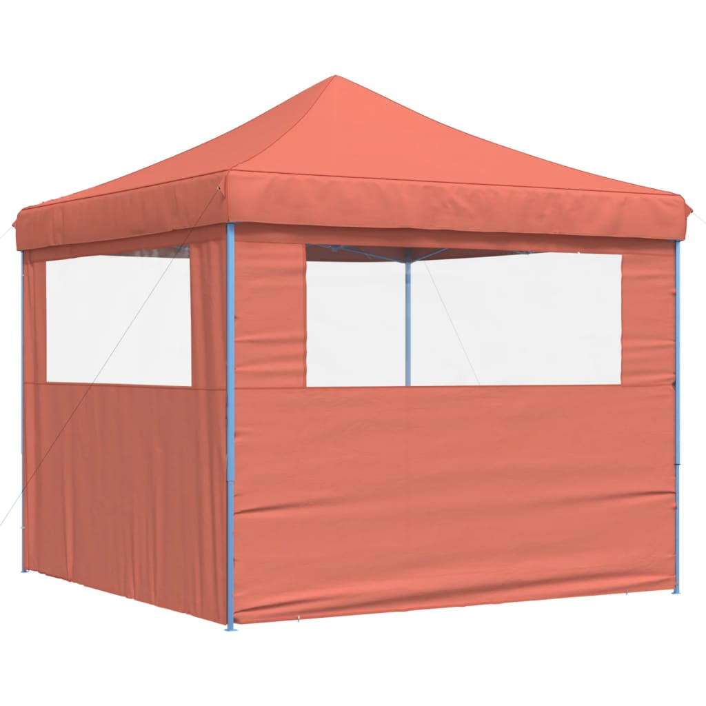 Foldable Party Tent Pop-Up with 2 Sidewalls Terracotta