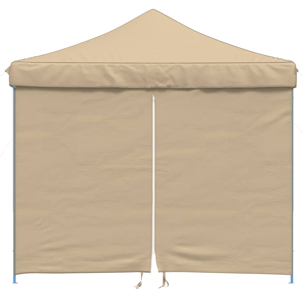 Foldable Party Tent Pop-Up with 4 Sidewalls Beige