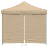 Foldable Party Tent Pop-Up with 4 Sidewalls Beige