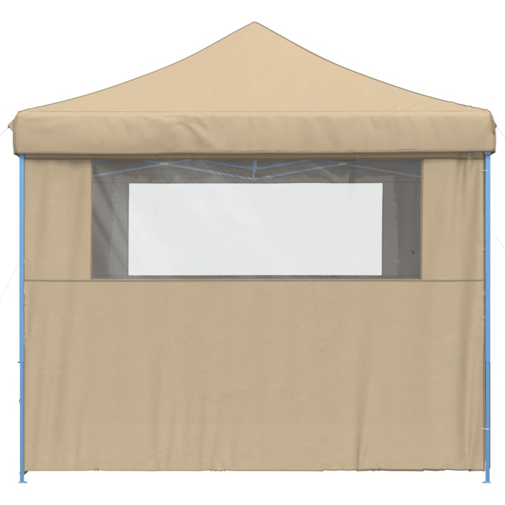 Foldable Party Tent Pop-Up with 4 Sidewalls Beige