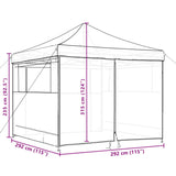 Foldable Party Tent Pop-Up with 4 Sidewalls Beige