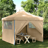 Foldable Party Tent Pop-Up with 4 Sidewalls Beige