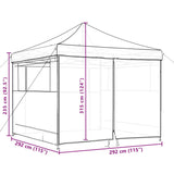 Foldable Party Tent Pop-Up with 4 Sidewalls Burgundy