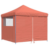 Foldable Party Tent Pop-Up with 4 Sidewalls Terracotta