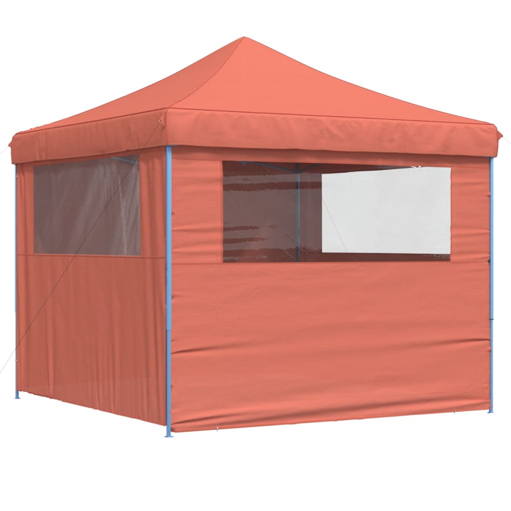 Foldable Party Tent Pop-Up with 4 Sidewalls Terracotta