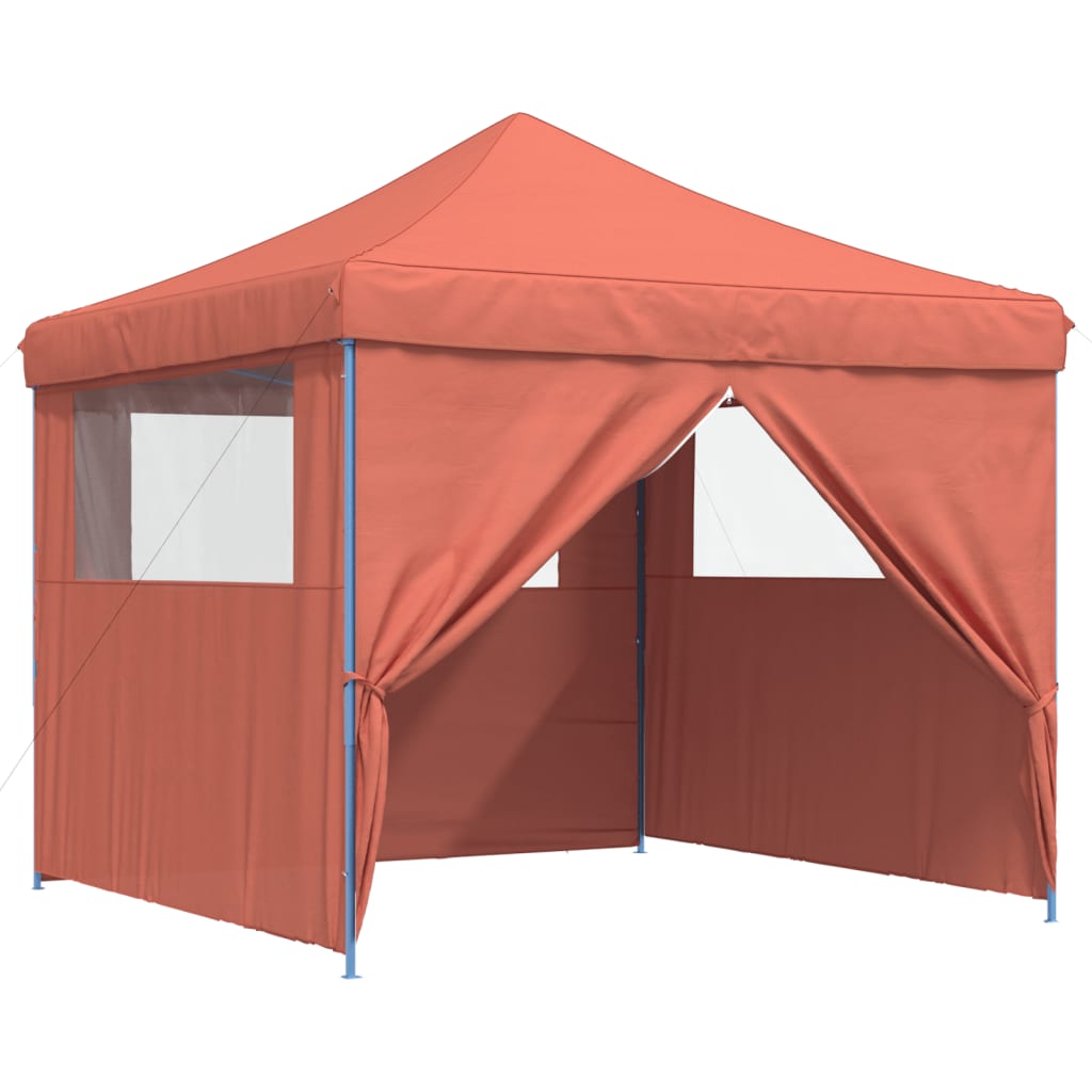 Foldable Party Tent Pop-Up with 4 Sidewalls Terracotta