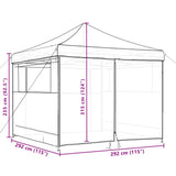 Foldable Party Tent Pop-Up with 4 Sidewalls Terracotta