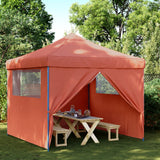 Foldable Party Tent Pop-Up with 4 Sidewalls Terracotta