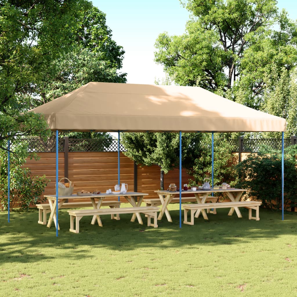 Foldable Party Tent Pop-Up Beige 580x292x315 cm