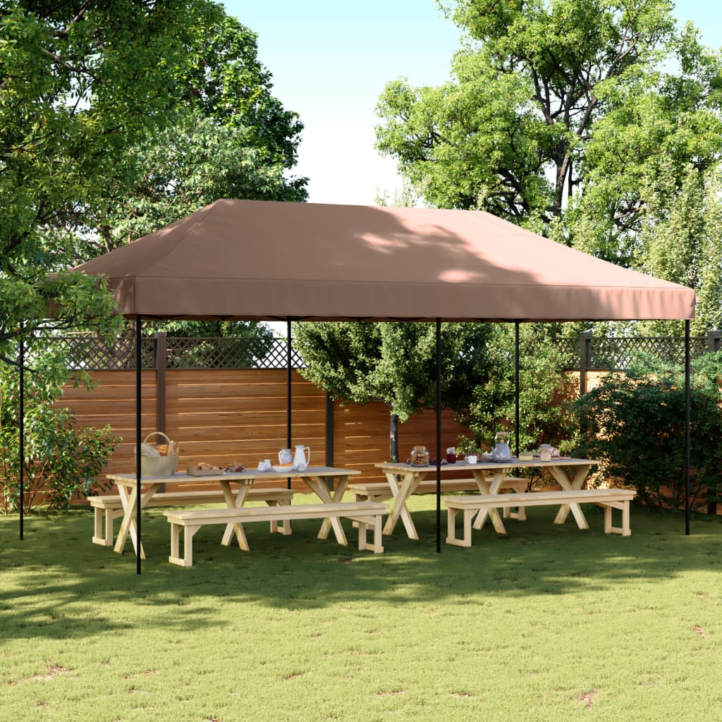 Foldable Party Tent Pop-Up Brown 580x292x315 cm