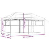 Foldable Party Tent Pop-Up with 3 Sidewalls Beige