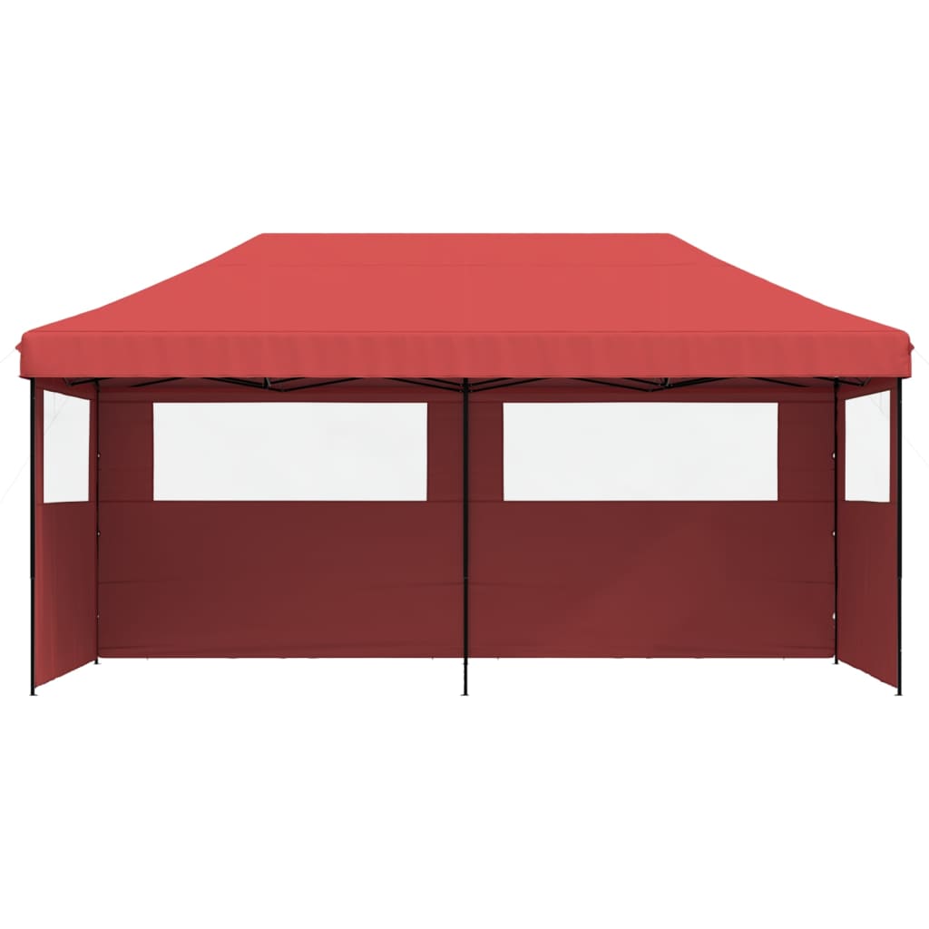 Foldable Party Tent Pop-Up with 3 Sidewalls Burgundy