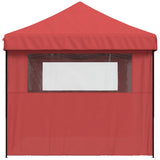 Foldable Party Tent Pop-Up with 3 Sidewalls Burgundy