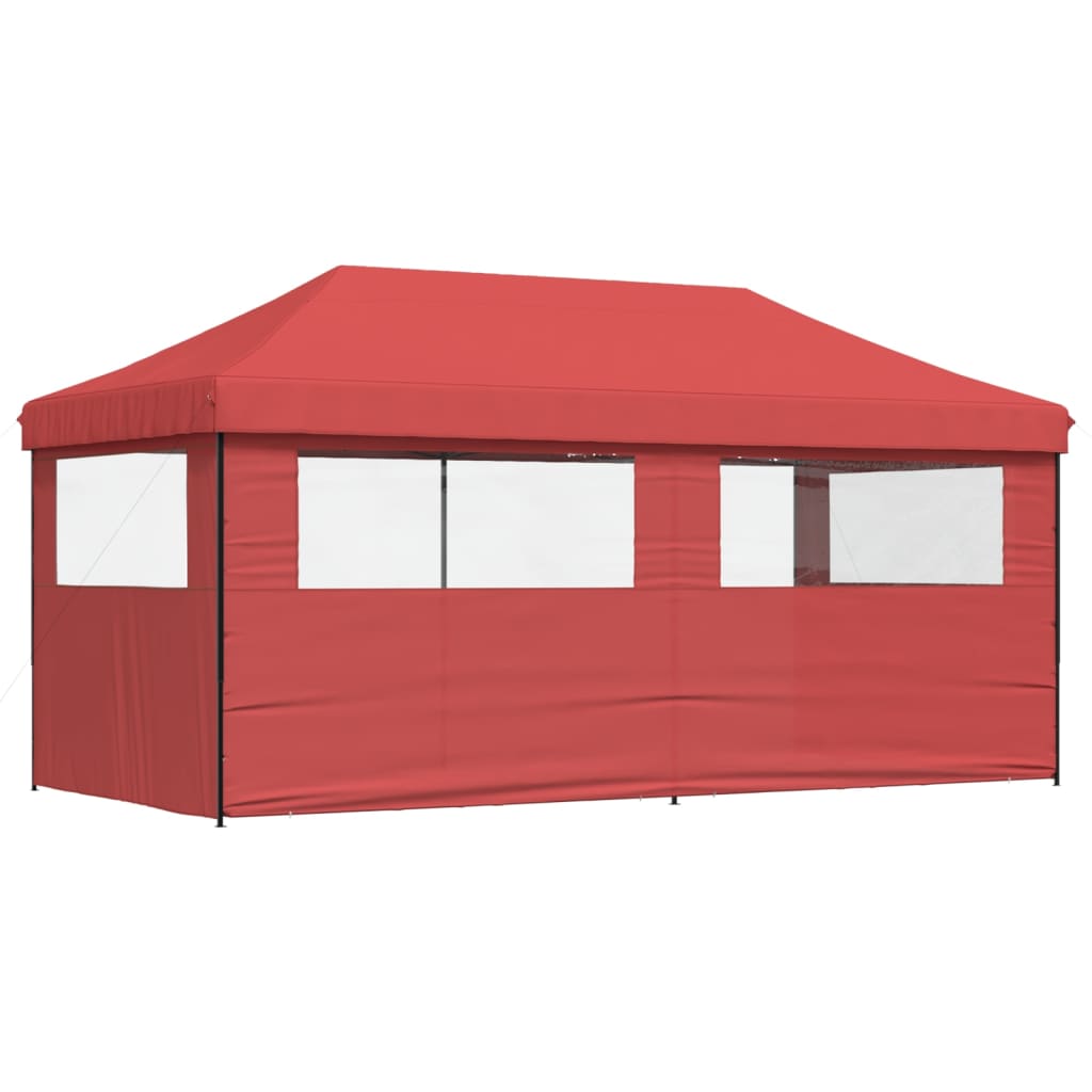 Foldable Party Tent Pop-Up with 3 Sidewalls Burgundy