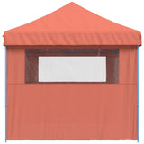 Foldable Party Tent Pop-Up with 3 Sidewalls Terracotta