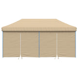 Foldable Party Tent Pop-Up with 4 Sidewalls Beige