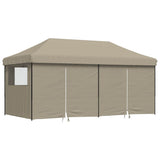 Foldable Party Tent Pop-Up with 4 Sidewalls Taupe