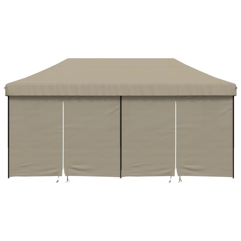 Foldable Party Tent Pop-Up with 4 Sidewalls Taupe