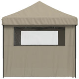 Foldable Party Tent Pop-Up with 4 Sidewalls Taupe