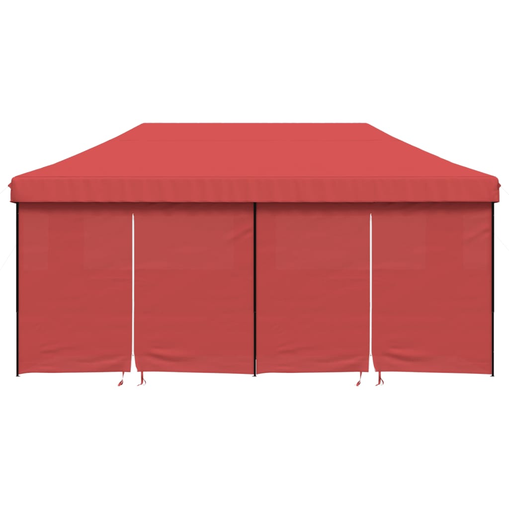 Foldable Party Tent Pop-Up with 4 Sidewalls Burgundy