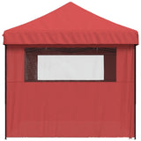 Foldable Party Tent Pop-Up with 4 Sidewalls Burgundy